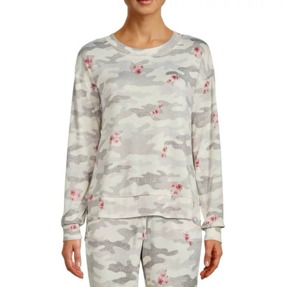 🆕Secret Treasures Women's Hacci Camo Rose Sleep Lounge Shirt Top Sz 2XL 18W-20W